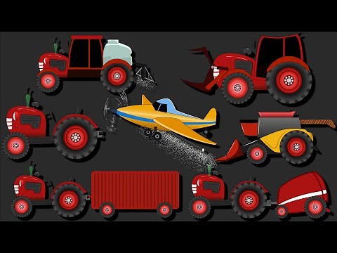 Farm Vehicles | Tractors | Trucks | Learning Videos for Children
