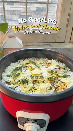 No Gas Cooking | Hyderabadi Veg Dum Biryani बिना गैस बनाओ One Pot Biryani— Agaro Multi Cooking Pot