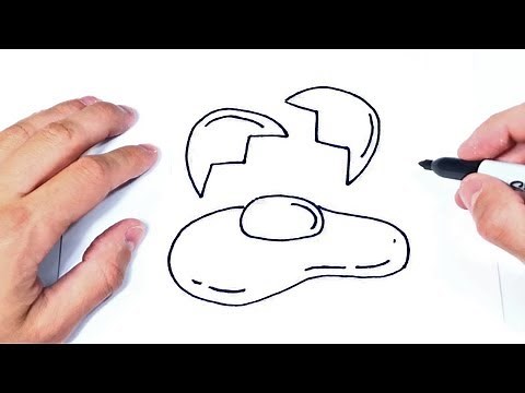 Cómo dibujar un Huevo Frito Paso a Paso y fácil