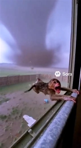 Mother Monkey Screams for Help in the Storm! #monkey #animalrescue #helpme #storm #money | Sok Kimleng