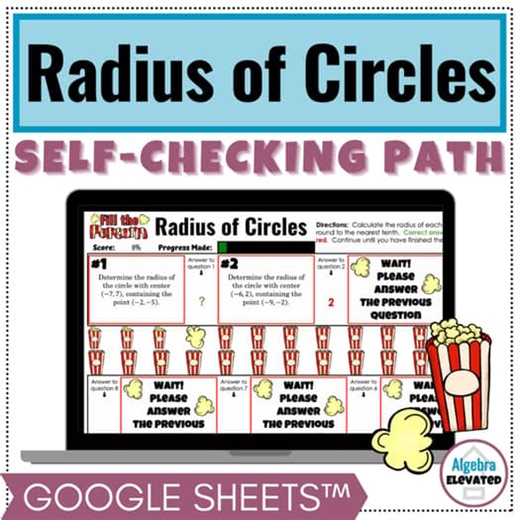 Calculating Radius of Circles Digital Math Activity