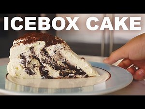 Zebra icebox cake — homemade chocolate cookies in malted milk cream