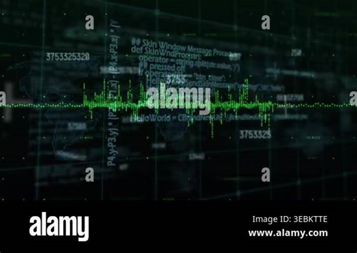 Animation of data processing and analysing on black background. Global business finances connections and digital interface concept digitally generated video Stock Video Footage - Alamy