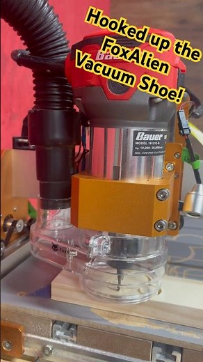 Hooked up the ‪@foxalien_official‬ Dust Shoe on the CNC Machine! #cnc #cncmachine #foxalien