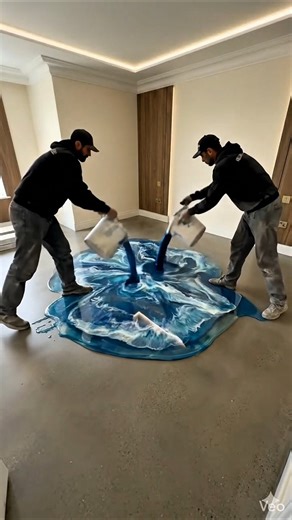 This Floor is just crazy 😱 Luxury Ocean Wave Blue Marble Eproxy Floor