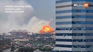 Images from state media show a powerful explosion on a cargo ship berthed at the Ningbo-Zhoushan Port in China's eastern Zhejiang province. | Mizzima - Myanmar News - English Edition