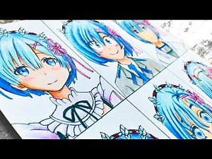 Drawing Rem Re Zero in Different anime Style ( 9 Style ! )