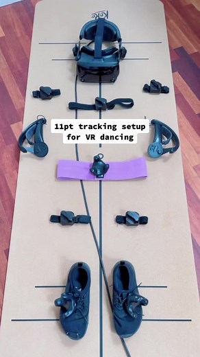 #VRsetup for 11 point tracking #fullbodytracking in #vr with #vivetracker #tundratracker and #valveindex #fyp #vrdancer