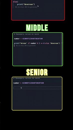 Junior, middle и senior Python developer 🐍 #python