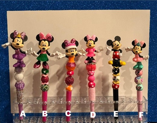 Inspired Mickey & Minnie Beaded Pens - Etsy