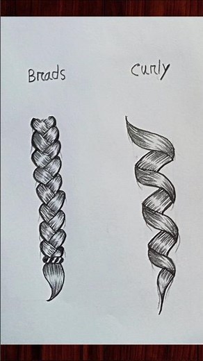 How to make braid and curly hair #braid #curl #draw #drawing #art #sketch
