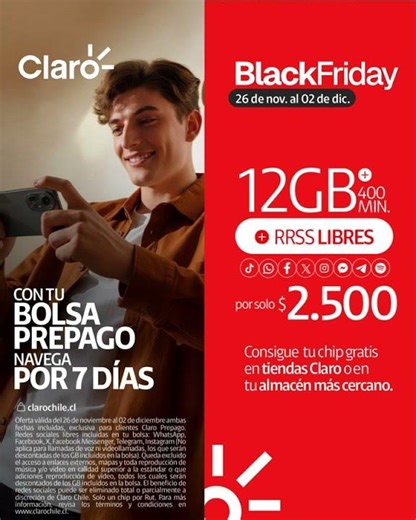 Cámbiate a Claro con chip gratis