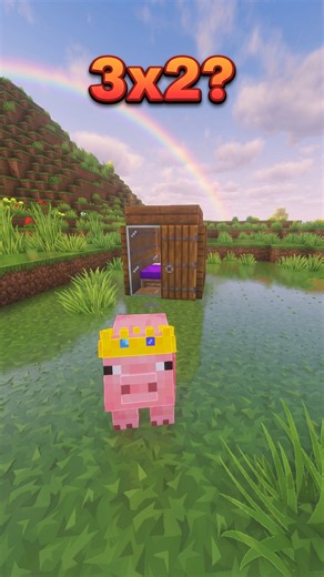 Easy 3x2 Survival Home Build..🤔( I THOUGHT I SAW ) #minecraft #shorts