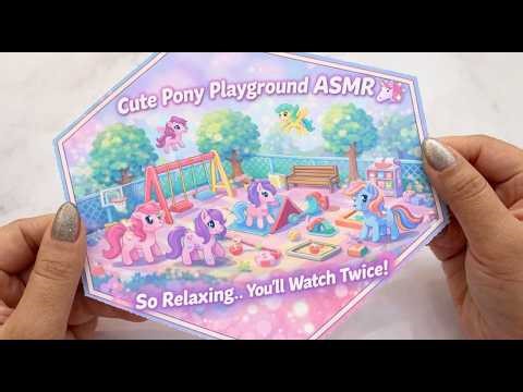 Cute Pony Playground ASMR 🦄✨ | 3D Sticker Mini Room (No Talking)