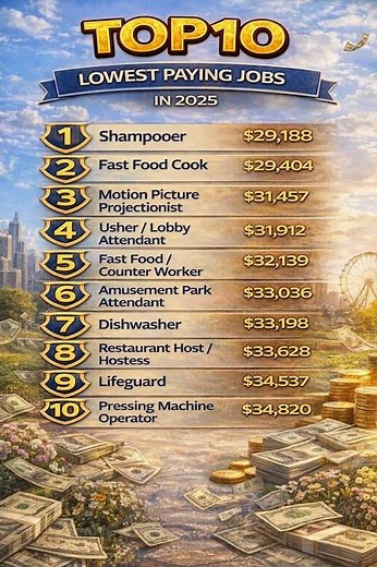 Top 10 Lowest Paying Jobs in the U.S. (2025) 🇺🇸