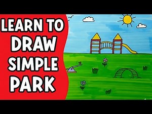 Park Drawing Step by step|Easy Park Drawing| Simple Children’s Park | Easy Drawing for Kids #drawing