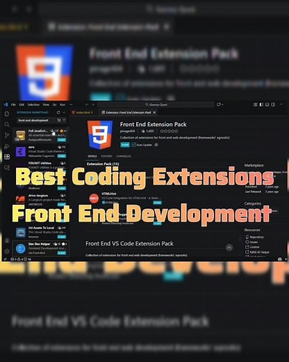 Best VS Code Extensions for Front-End Devs ⚡ #vscode #frontenddevelopment #programming #shorts