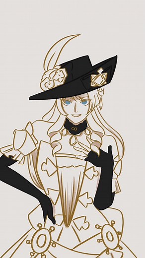 Navia Genshin Impact Silver Fan Animation
