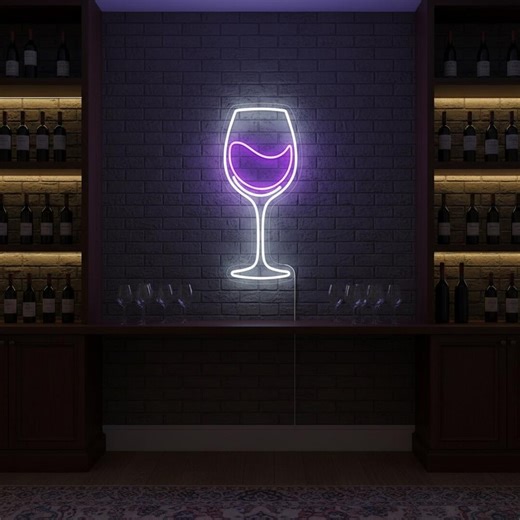 Wine Glass Neon Sign LED Wall Light for Home Bar Wine Cellar Decor - Etsy