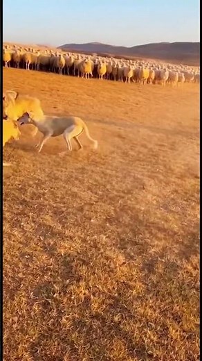 Sheepdog vs. Wolf: Epic Fight to Save the Flock! #wildlife #animals #sheep #wolf