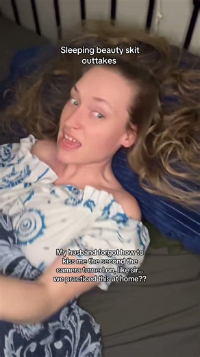 Bloopers from the sleeping beauty skit #blooper #sleepingbeauty #disney #funnyhusband #funnycouple