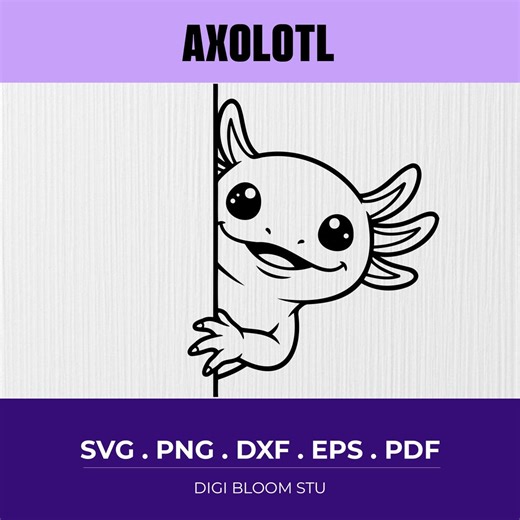 Peeking Axolotl SVG, Axolotl Cut File for Cricut, Axolotl Outline, Kawaii Axolotl Clipart, Animal PNG, Axolotl Jpg,digital Download - Etsy