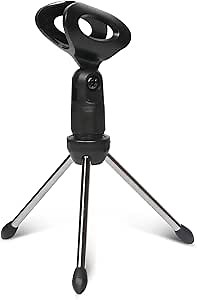 5 Core Mic Stand Desk Angle Adjustable Table Tripod Microphone Holder Portable Desktop Stands Includes Universal Mic Clip - MINI TRIPOD MIC STAND