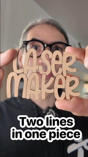 Make two or more lines of text that cut as a single piece #lasercutting