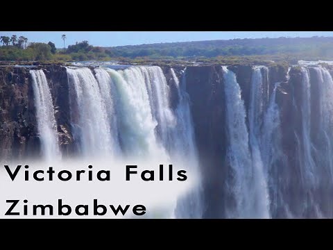 Victoria Falls. Zimbabwe. Waterfall Video with relaxing sound