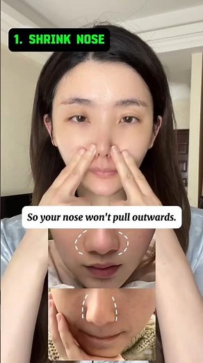 4 Daily Exercises for a Slimmer & Higher Nose Bridge (Natural Nose Contouring) ✅ #slimmernose#face