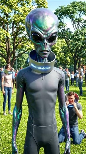 Grey Alien Meat Suit Happy