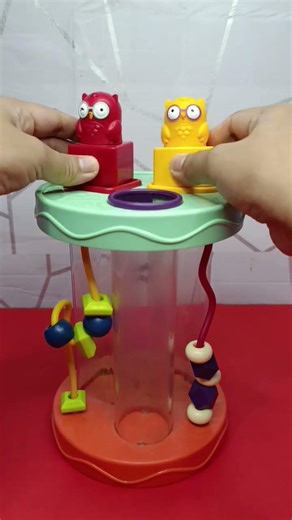 red and yellow owl funny sound effect shape sorter
