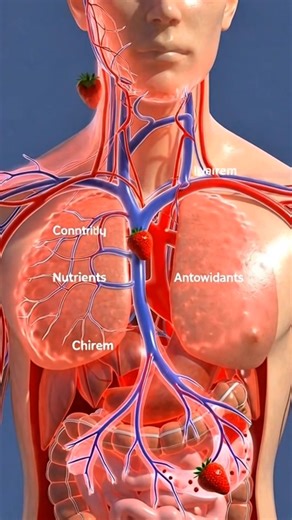 When you eat strawberries, your body absorbs natural sugars, fiber, and vitamin C 🍓 Inside your stomach: 🌾 Strawberry fiber supports digestion 😌 Keeps it light and smooth As nutrients enter your blood: ✨ Antioxidants support skin health 🛡️ Strengthen immunity ⚡ Energy stays steady That’s why adding strawberries to your diet quietly supports your digestion, your skin, and your overall energy. Follow World of Facts for real body science #strawberry #HealthFacts #HumanBody #Nutrition #Wellness 