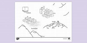 Hajj Map Colouring Sheet