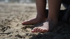 Child Feet Standing Beach Feeling Sand Stock Footage Video (100% Royalty-free) 1097197487 | Shutterstock