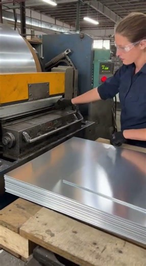 Precision Metal Cutting: Aluminum Sheet Production #Aluminum #Manufacturing #Innovation