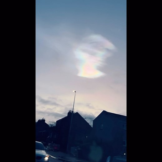 I almost could not believe my eyes today .. we saw the rare “rainbow clouds” today!!! They are actually called nacreous or polar stratospheric clouds, they relatively rare due to the very specific conditions needed for them to appear. They form high up in the stratosphere when temperatures are -78C (-108F), so you are more likely to see them in polar regions during the winter. These shimmering “mother of pearl” clouds are some of our highest clouds, forming around 12 to 19 miles (19km to 31km) a