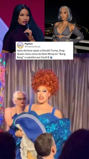 PopTivo on Instagram: "FIM DE CARREIRA? 😯 A drag queen Kiki Ball Change chamou atenção ao fazer um gesto simbólico e contundente durante uma recente apresentação artística. Ao performar a música “Bang Bang”, sucesso de Jessie J em parceria com Ariana Grande e Nicki Minaj, a artista optou por substituir o verso originalmente cantado por Nicki por um trecho de “WAP”, hit de Cardi B. A escolha não foi aleatória e rapidamente repercutiu como um posicionamento político e cultural claro. O gesto rapi