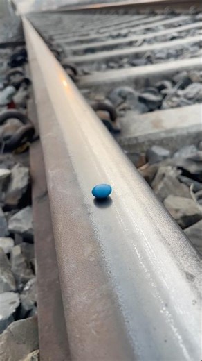 Blue candy 💙 vs train 🚊 what 😱 happened next..? #shorts #train #viral #experiment