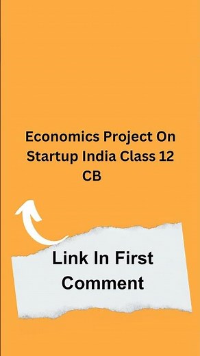 Economics Project On Startup India Class 12 CBSE