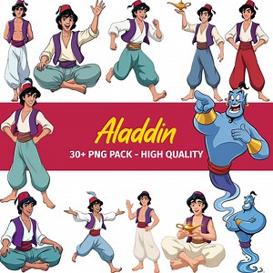 Aladdin Clipart PNG Pack - Disney Princess & Magic Art (digital Download) - Etsy