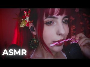 ASMR🎄Candy Cane Eating ✨ Mouth sounds 🎄