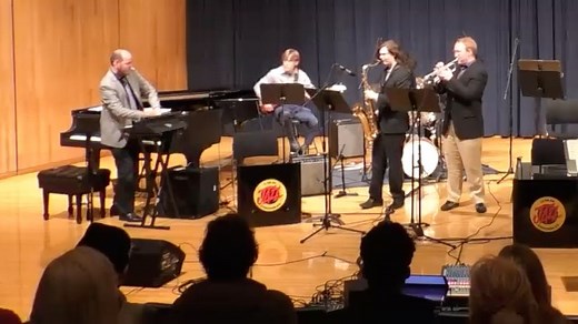 Our jazz ensembles and courses are happy to be integrating tradition and innovation, acoustic instruments and electronic instruments and, of course, traditional jazz styles and modern jazz styles (and very soon commercial music!). This is a performance of Chameleon by Herbie Hancock, featuring jazz director Adolfo Mendonça on Moog synthesizer, Ethan Graybar on electric bass, Nate Wegleski on drums and then all the jazz combo playing the outhead (with Micah Kafka on sax and Ben Giese on trumpet).