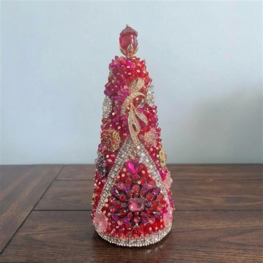 Handmade Vintage Jewelry Red Valentine's Day Sparkle Tree - Etsy