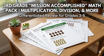 3rd Grade Math End of Year Review | No-Prep Ecosystem Math Centers