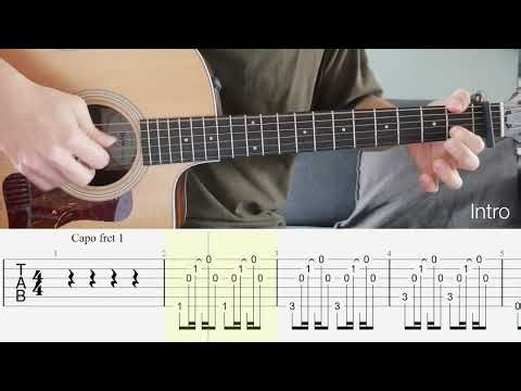 Clover - Mumford & Sons - Guitar Tutorial + TABS on screen