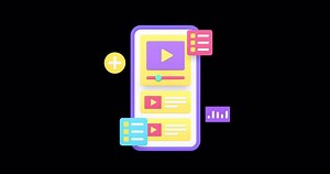 Content marketing blog channel planning 3d animation with alpha channel