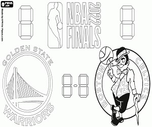 Warriors-Celtics, NBA Finals 2022 coloring page printable game