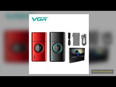 VGR highend mens shaver alloy reciprocating three blade shaver LED intelligent digital display