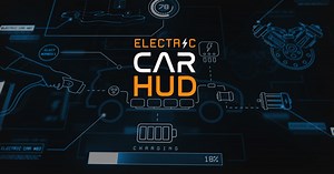 Futuristic Electric Vehicle HUD Interface and Infographics